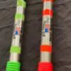 Two pens are shown with different colors of rubber.